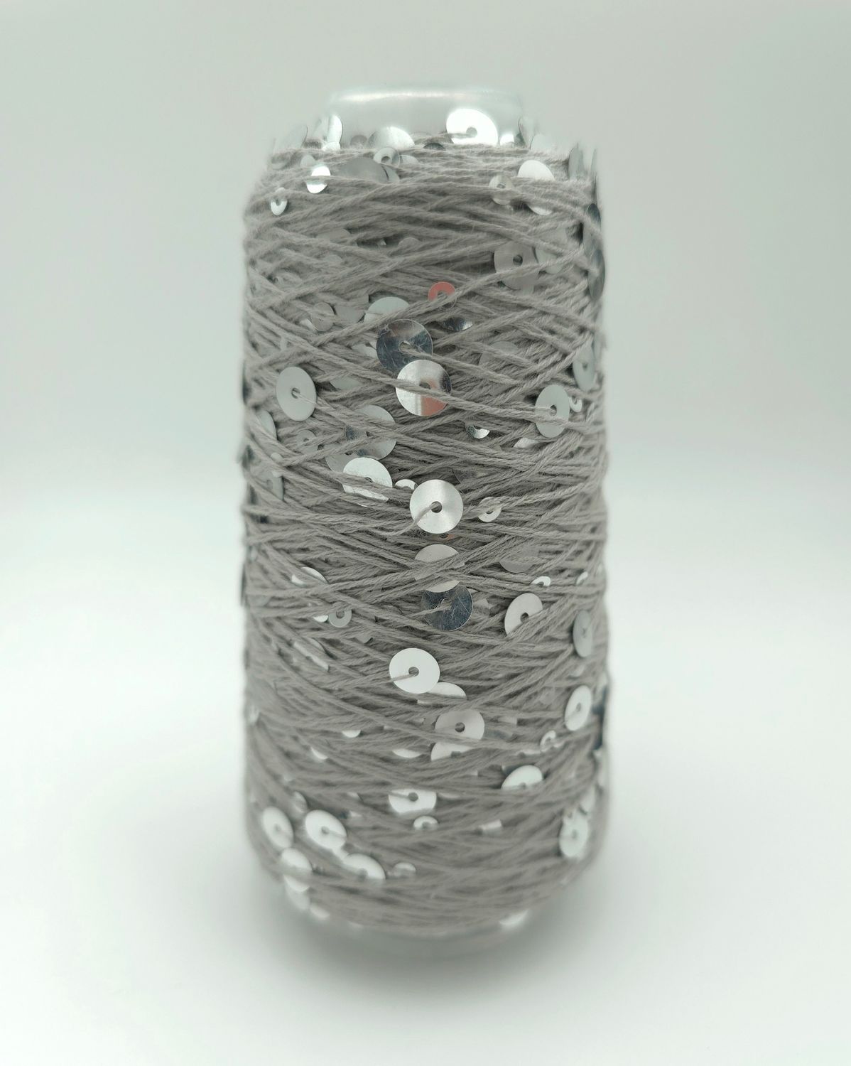 02, Gret/Silver-Shiny Cotton with Sequins – 50 g / 150 m 02, Gret/Silver-Shiny Cotton with Sequins – 50 g / 150 m
