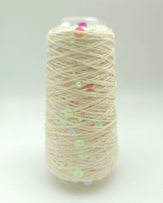 115 Creme/Transparent Rainbow Cotton with Sequins – 50 g / 150 m