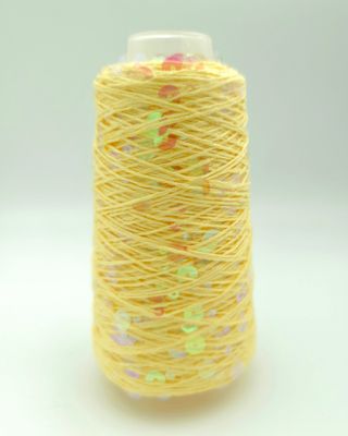 130, Yellow/Transparent Rainbow Cotton with Sequins – 50 g / 150 m