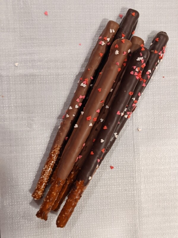 Chocolate Dipped Pretzel Rods
