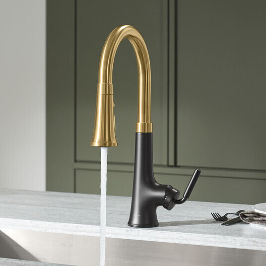 GRIFO COCINA TONE 1 COM PULL OUT NEGRO MATE / MODERNE BRASS K