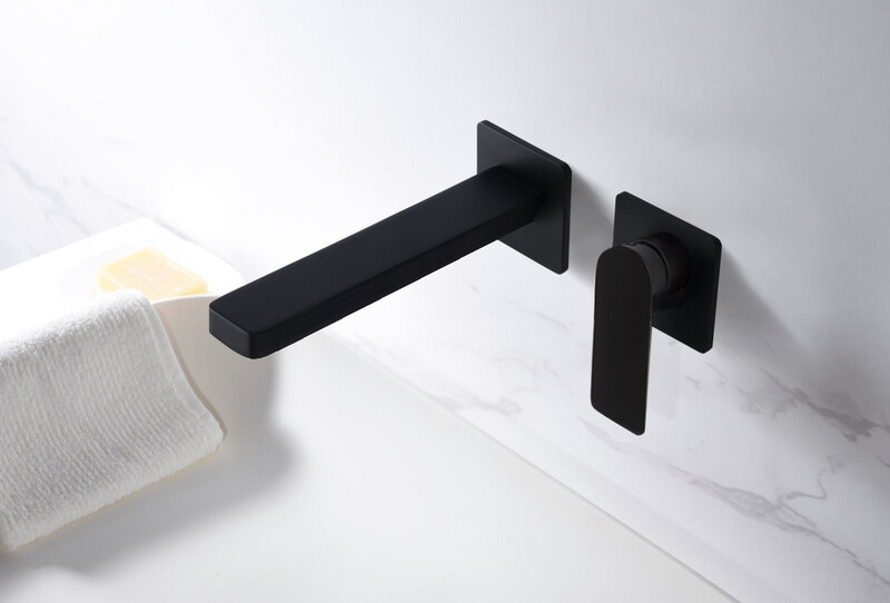 GRIFO LAVAM PARED ARA 1 COM CON DESAGUE NEGRO MATE MZ