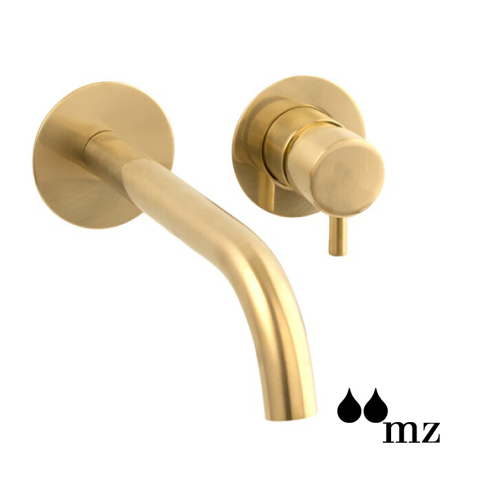 GRIFO LAVAM DE PARED MINI 1 COM CON DESAGUE ORO CEPILLADO   MZ