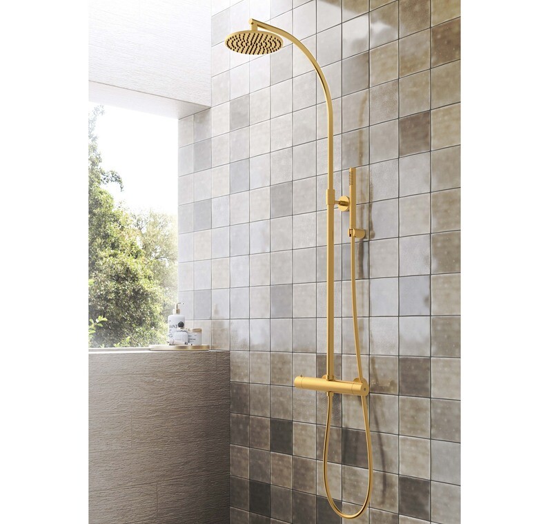 HIDROCOLUMNA DUCHA EXTERNA MINI ORO CEPILLADO MZ