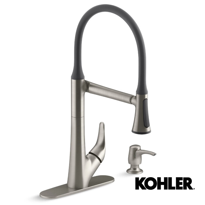 GRIFO COCINA 1 COM ARISE PULL OUT CON DISPENSADOR ACERO VIBRANTE K