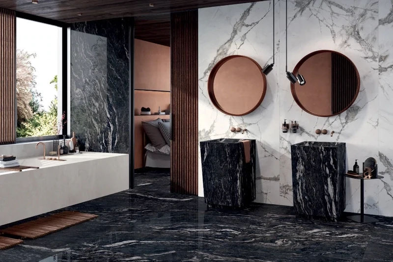 PORCELANATO GEMS TITANIUM BLACK LUX RET 120 X 280
