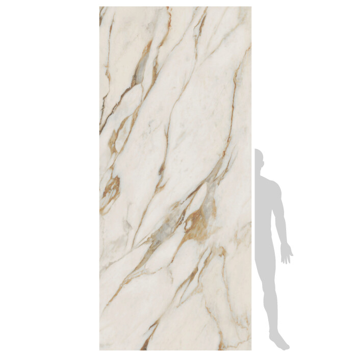 PORCELANATO SENSI SIGNORIA CALACATTA VENA ORO LUX PLANCHA   120 X 280