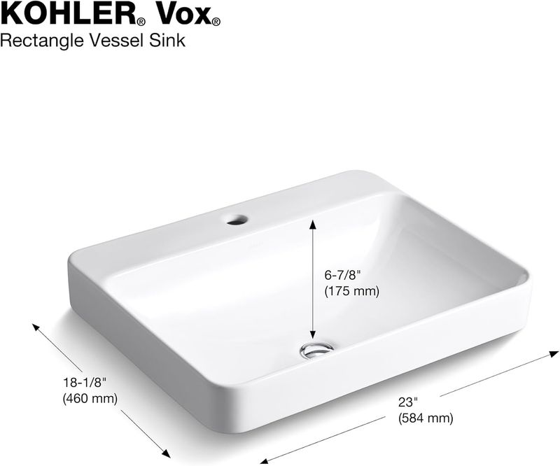 LAVAM VOX RECTANGULAR 1 AGUJERO BLANCO K