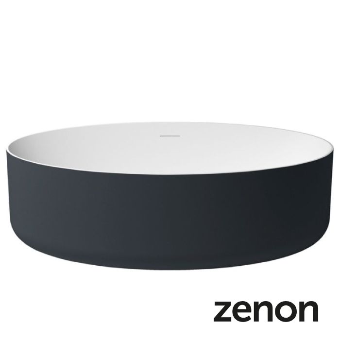 Bañera Elipse Antracita Zenon 176×81 cm | Acrílica Mineral · Diseño Elegante