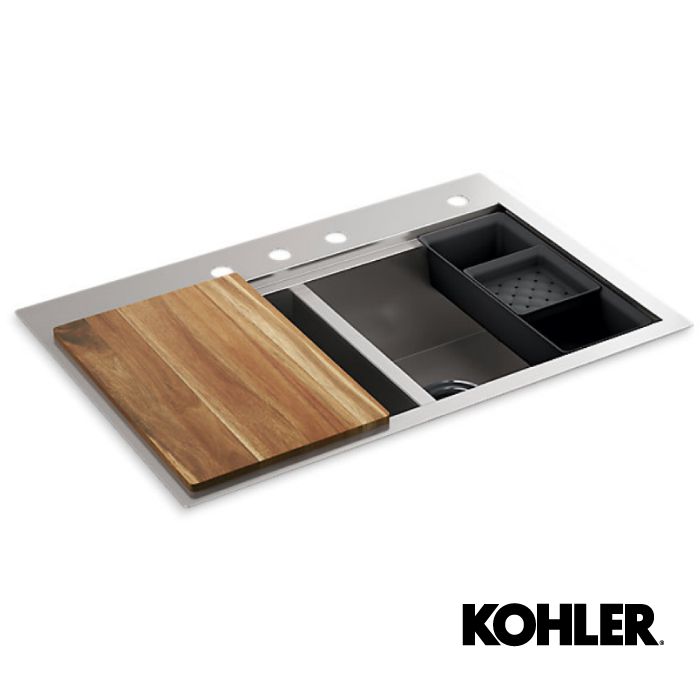 LAVATRAST 2 FOS LYRIC WORKSTATION 33" ACERO INOX   K