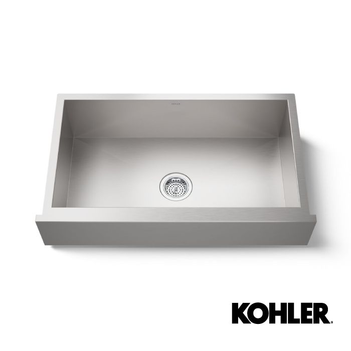 LAVATRAST LYRIC CON FALDON 1 FOS UNDER 34" ACERO INOX   K