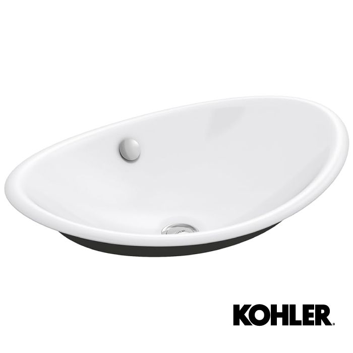 LAVAMANOS IRON PLAINS OVALADO 20  3/4"  BLANCO PARTE ABAJO NEGRO  K