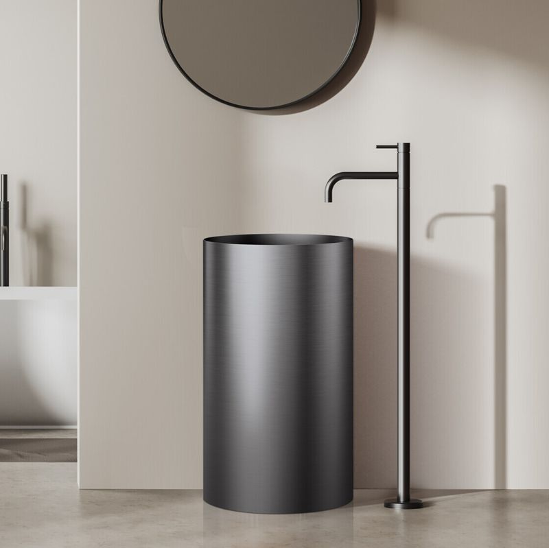 LAVAMANOS FREESTANDING CILINDRICO METAL BLACK 40 X 40 X 85