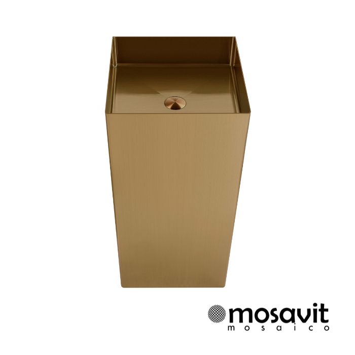 LAVAMANOS FREESTANDING CUADRADO METAL GOLD   39.6 X 39.6 X 83
