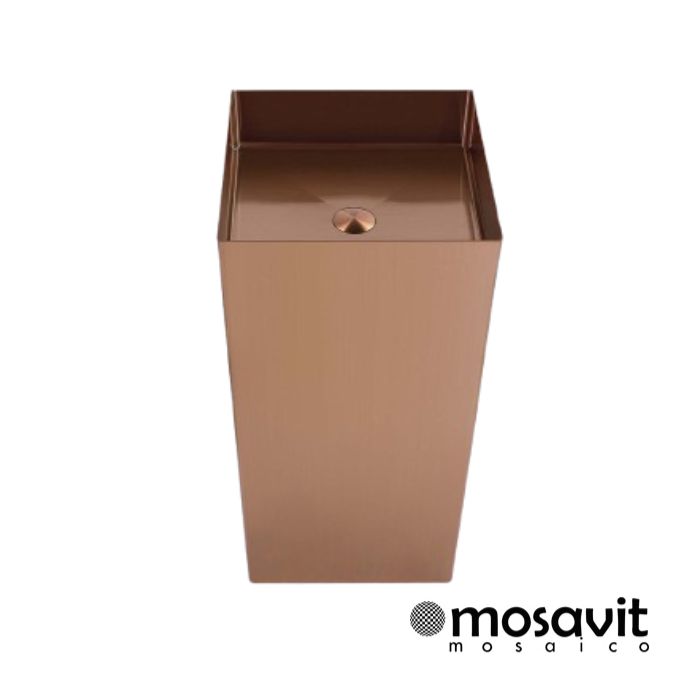 LAVAMANOS FREESTANDING CUADRADO METAL ROSE   39.6 X 39.6 X 83