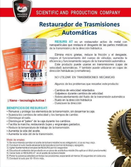 RESURS TOTAL AT. DE 50 GRAMOS PARA CAJAS AUTOMÁTICAS.