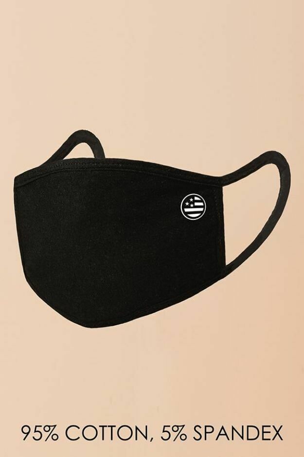 Black Masks....Plain or with Flag logo... Cotton/Spandex