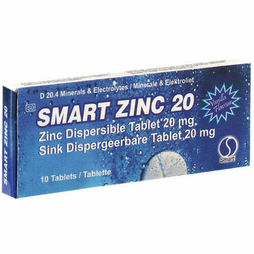 Smart Zinc 20mg disolvable tablets