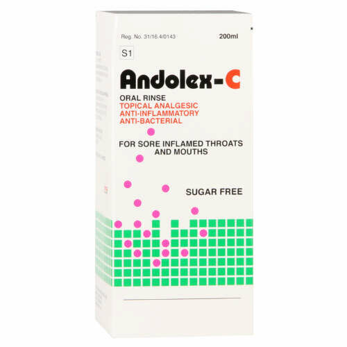Andolex spray/mouthwash, Type: Andolex-C Oral rinse 200ml