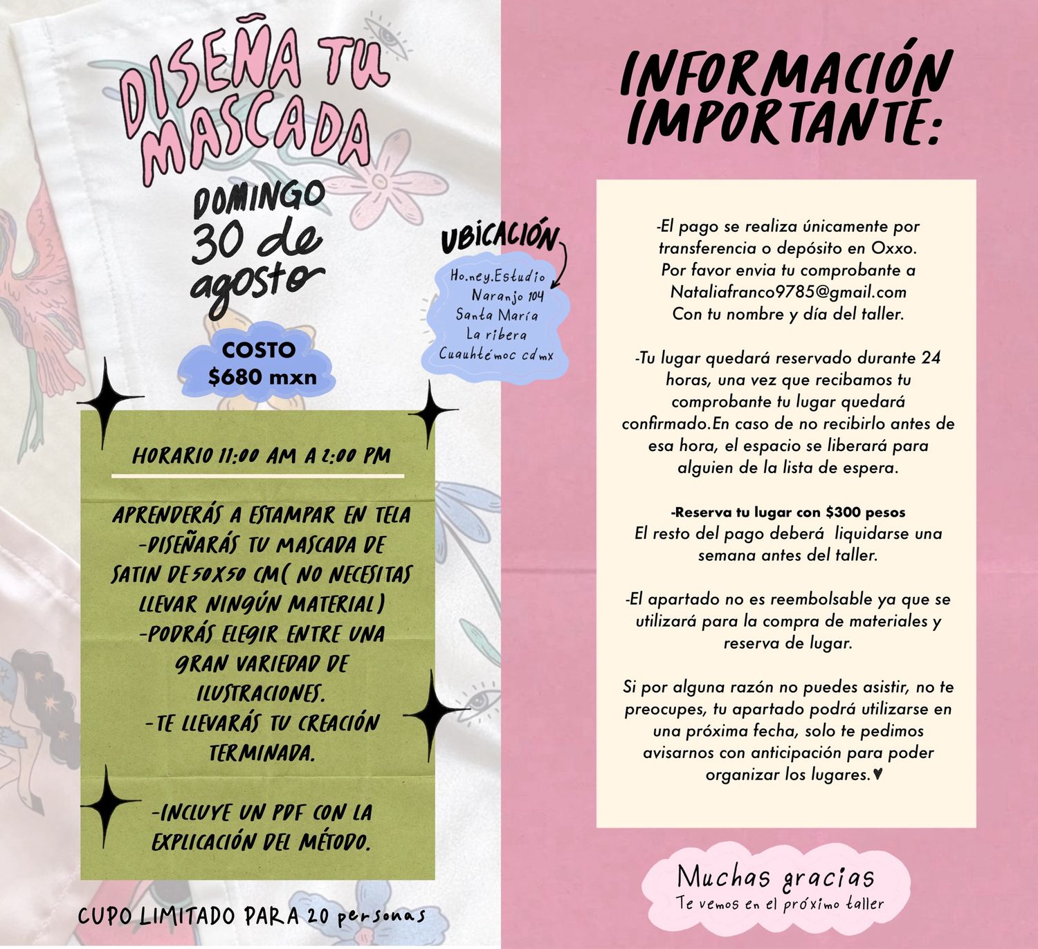TALLER DE MASCADAS 30 DE AGOSTO