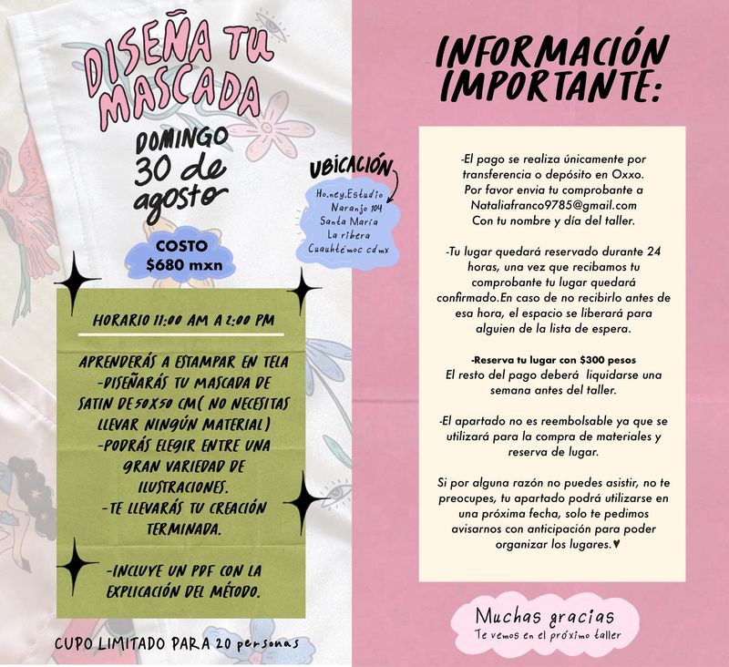 TALLER DE MASCADAS 30 DE AGOSTO