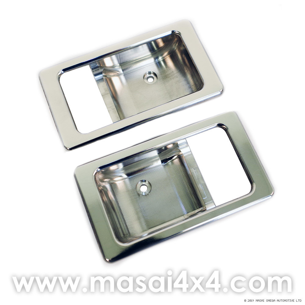 Billet Aluminium Door Opening Handle Back Plates (PAIR) - Fits Push Button Doors