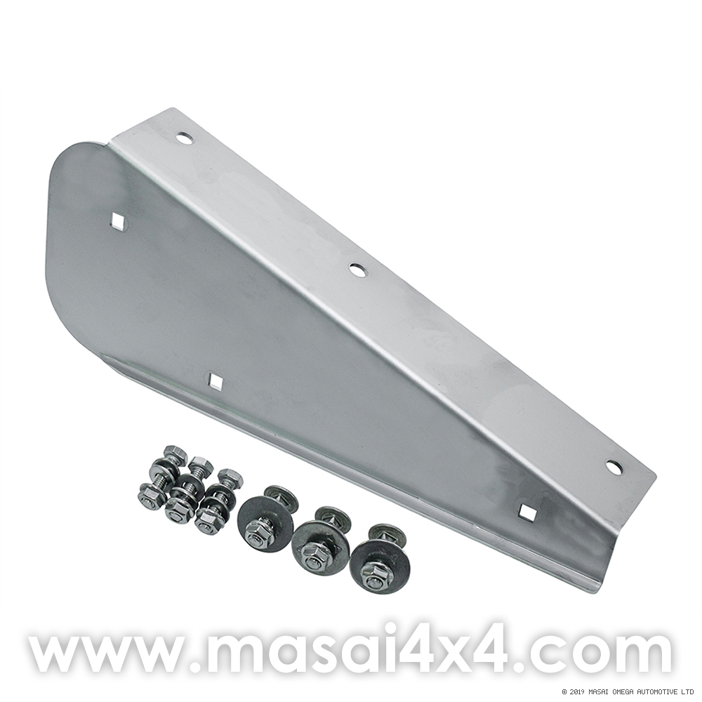 Left Hand Rear Stainless Steel Mudflap Bracket for Land Rover 90 Left Hand Rear Stainless Steel Mudflap Bracket for Land Rover 90