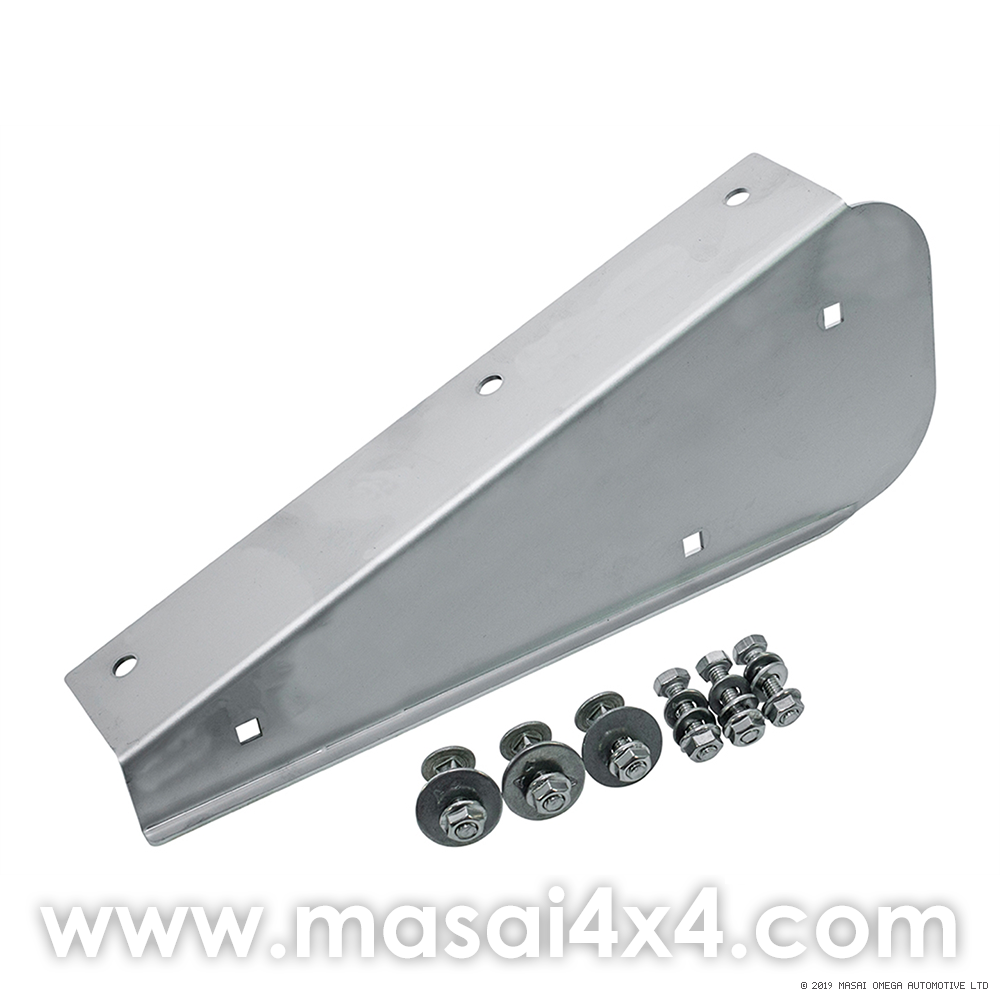 Right Hand Rear Stainless Steel Mudflap Bracket for Land Rover 90 Right Hand Rear Stainless Steel Mudflap Bracket for Land Rover 90