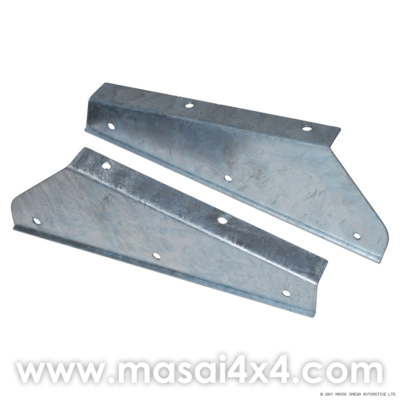 Front Galvanised Mudflap Brackets (Pair) for Land Rover Defender 90/110/130