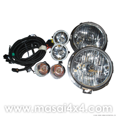 SVX Style Lights Assembly Kit with Wiring for Land Rover Defender