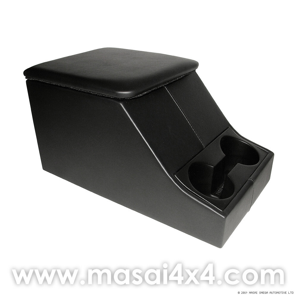 Cubby Box for Land Rover Defender - with 2 Cup Holders, Colour Options: Black Lid / Black Body