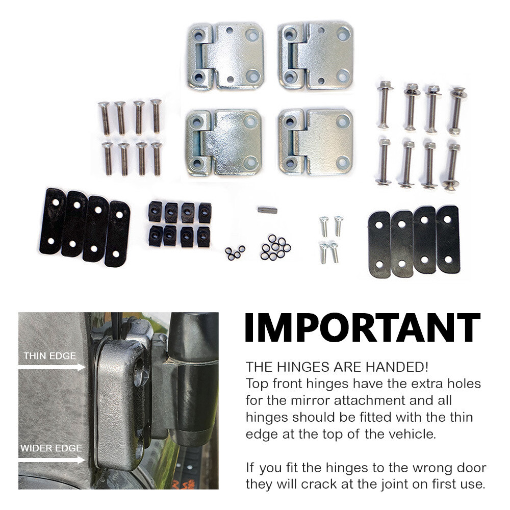 Door Hinge Kit (Stainless Steel Torx Head Bolts) - Land Rover Defender