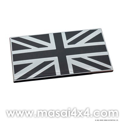 Self Adhesive Black & Chrome Union Jack Badge