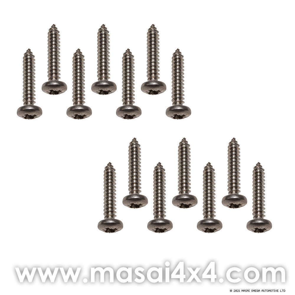 14 pcs Stainless Steel Screws for Wingtop Air Intake of a Defender