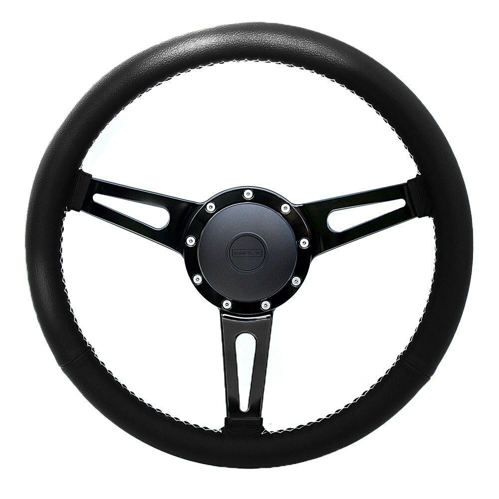 Williams 15" Leather Steering Wheel & Slim Boss Kit - for Defenders with 48 Splines (Black)