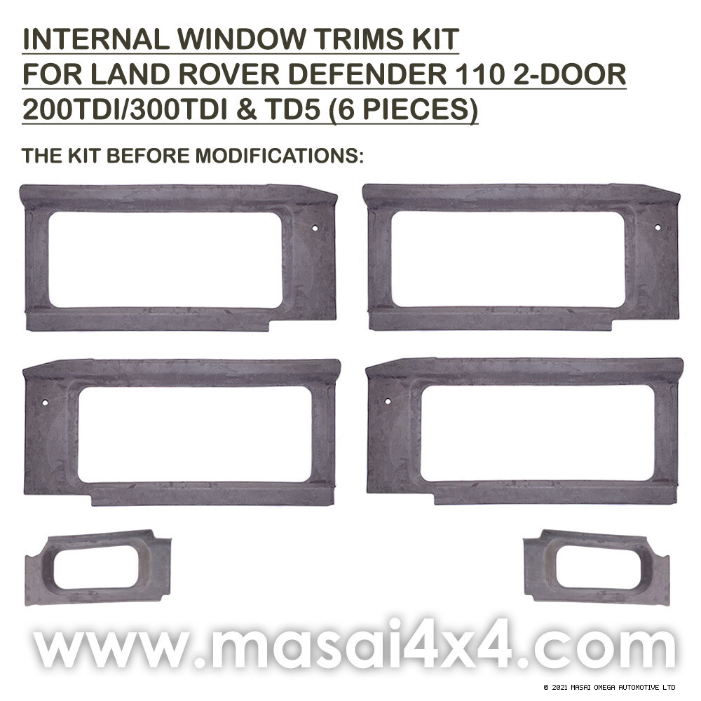 Internal Window Trims Kit for Land Rover Defender 110 2-Door - Masai Covered - 6 Pieces