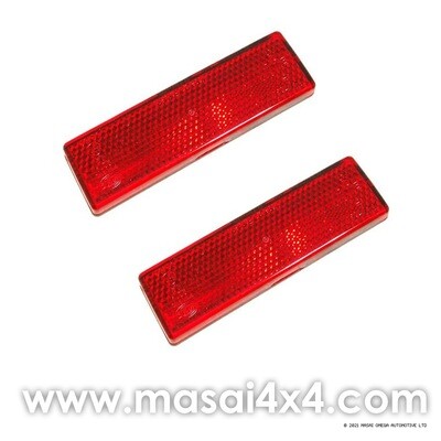 Pair Red Rear Reflectors For Land Rover Series III, 90, 110, Defender - Allmakes 4x4 XFF100070 (x2)