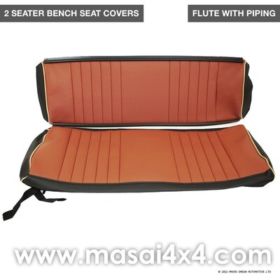 Replacement Bench Seat Covers for Land Rover Defender TD5, 200TDI & 300TDI - FLUTE style with Piping (Pre 2007) - SINGLE