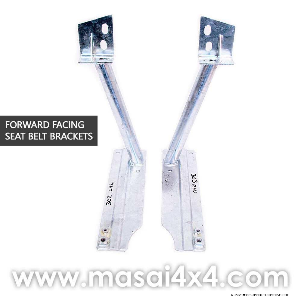 Pair of Rear Row Forward Facing Seatbelt Brackets For Use With Wheel Arch Conversion Kit for Defender 90 and 110 CSW