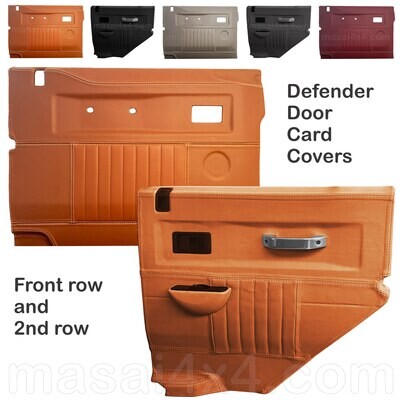 Pair of Land Rover Defender Front Row or 2nd Row Door Card Covers