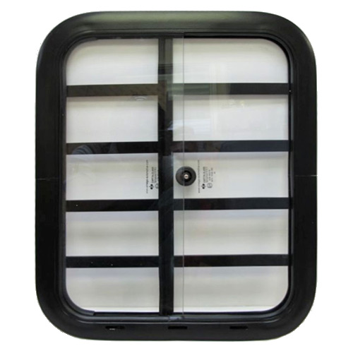 Side Windows - 18 x 22 inches, black with bars, Which side of the vehicle?: Nearside