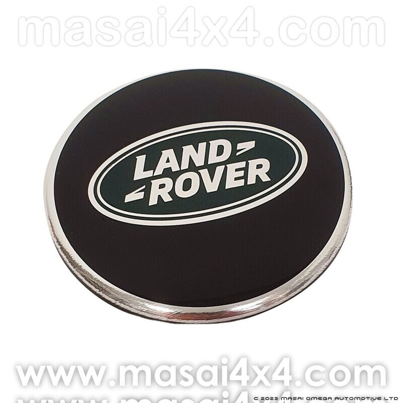 62mm Genuine Land Rover Wheel Centre Cap – Black with Green Land Rover ...