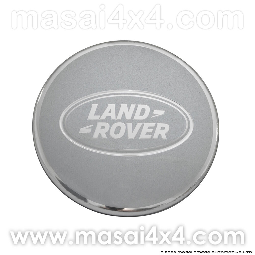 62mm Genuine Land Rover Wheel Centre Caps - Silver with Land Rover logo - Pack of 4