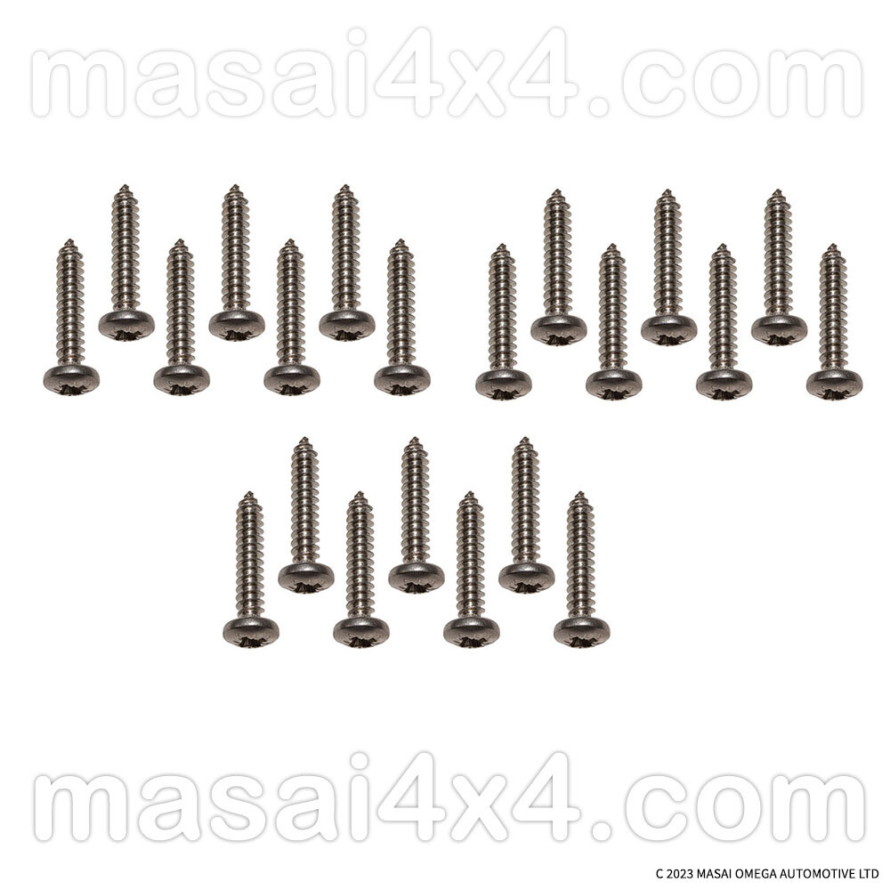 21pcs Stainless Steel Screws for the Masai 3-piece Air Intake Grille and Bonnet Vent Set