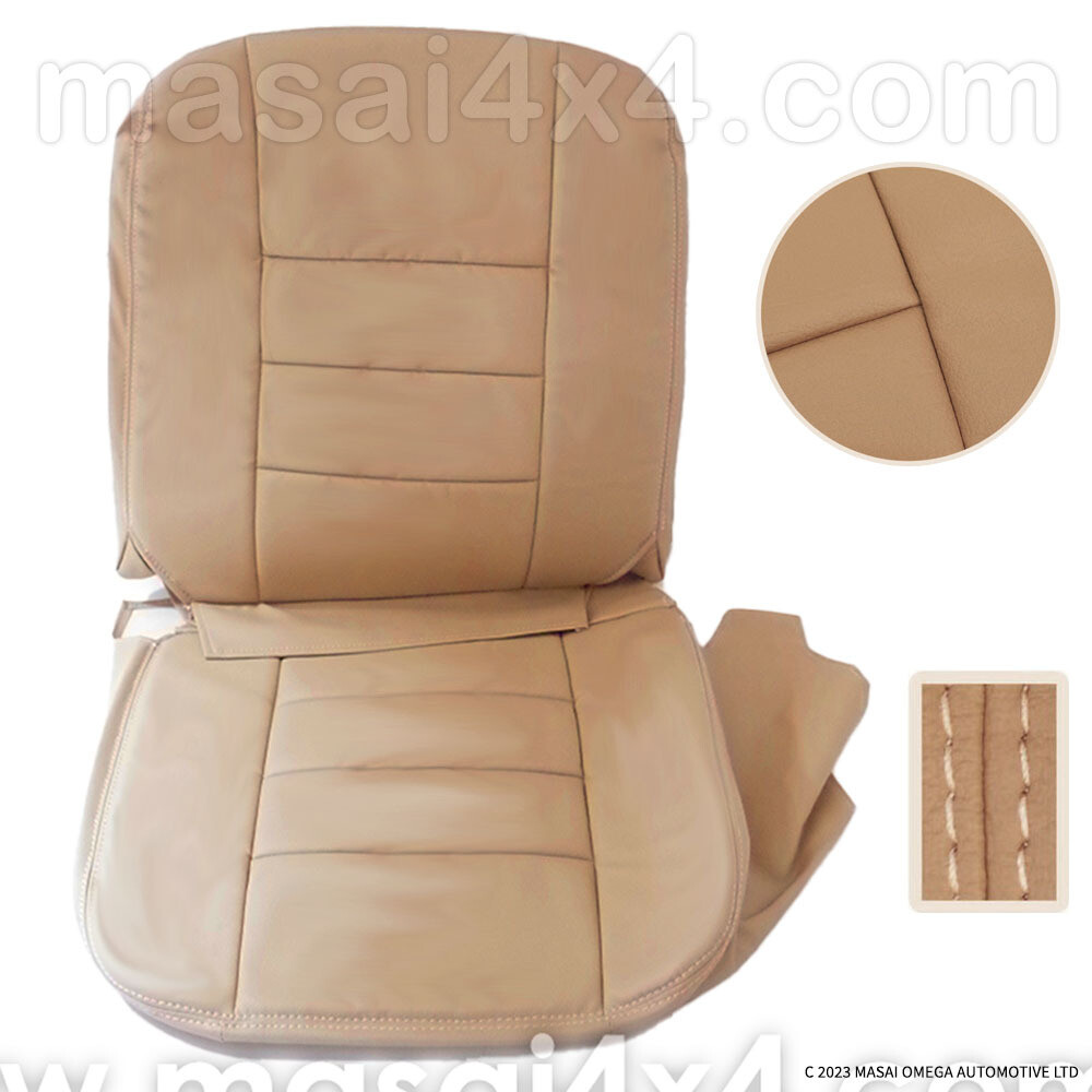 Classic Mini Replacement Seat Covers, Beige with Cream Stitch, Front and Rear