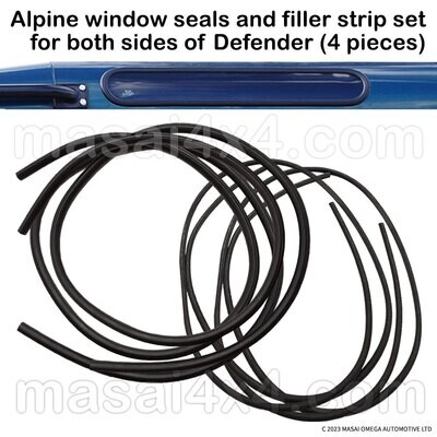 Alpine Window Seals and Filler set for Land Rover Defender pair