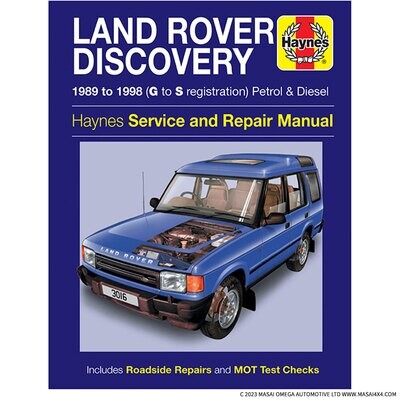 Land Rover Discovery 1 (G to S reg, 1989 to 1998) - Haynes Service and Repair Manual