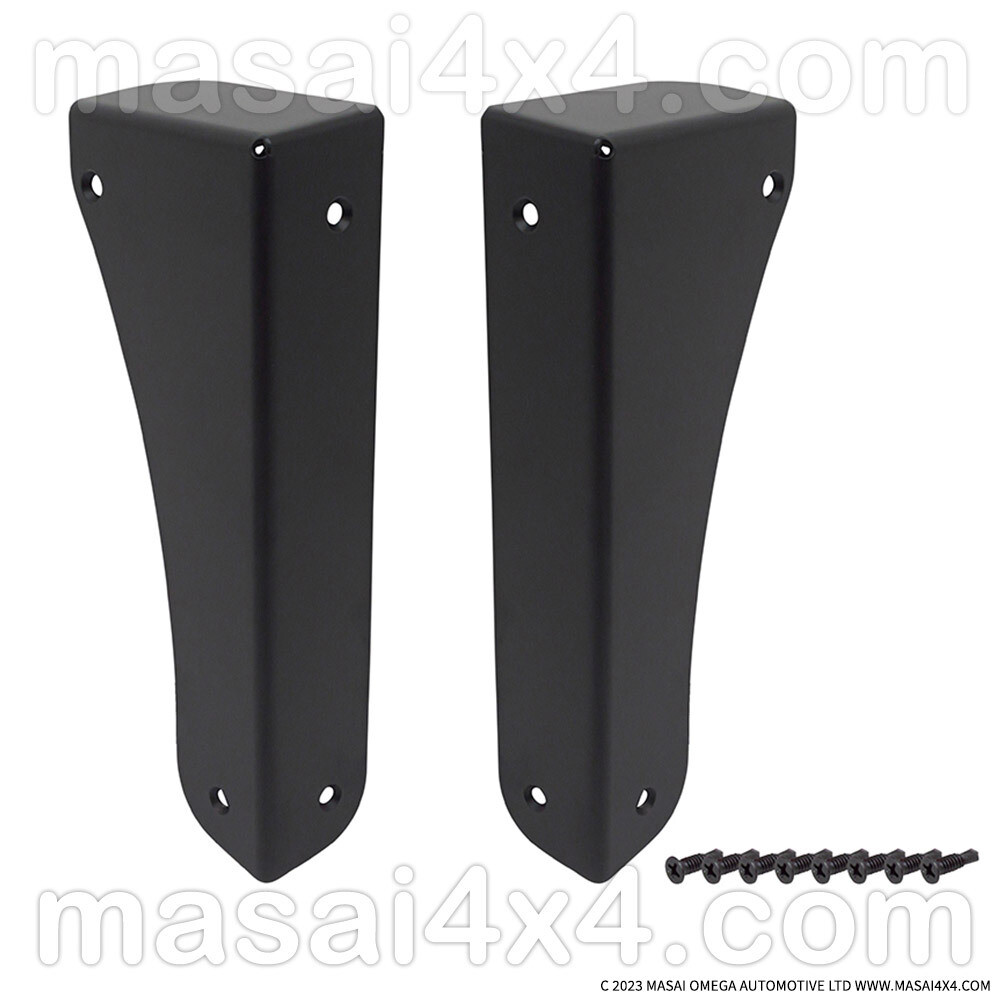 Seat Box Corner Protectors - Black Powder-Coated 3mm Metal - for Defender 90/110 (Pair)