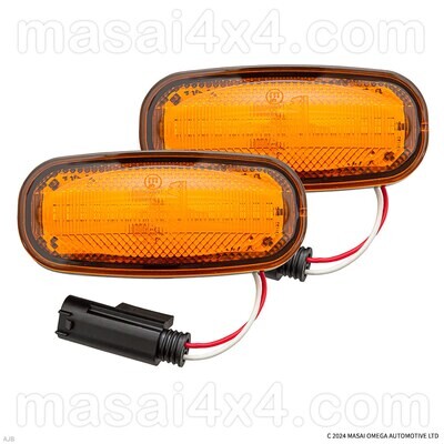 LED Side Repeater Indicator Lamps for Defenders 1998 to 2016 (Clear, Amber or Smoked) - Pair