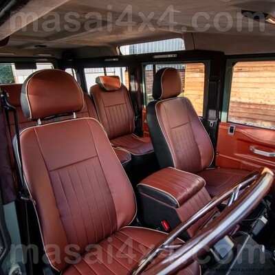 Seat Covers for Land Rover Defender PUMA/TDCi (07-16) - Flute style with Piping